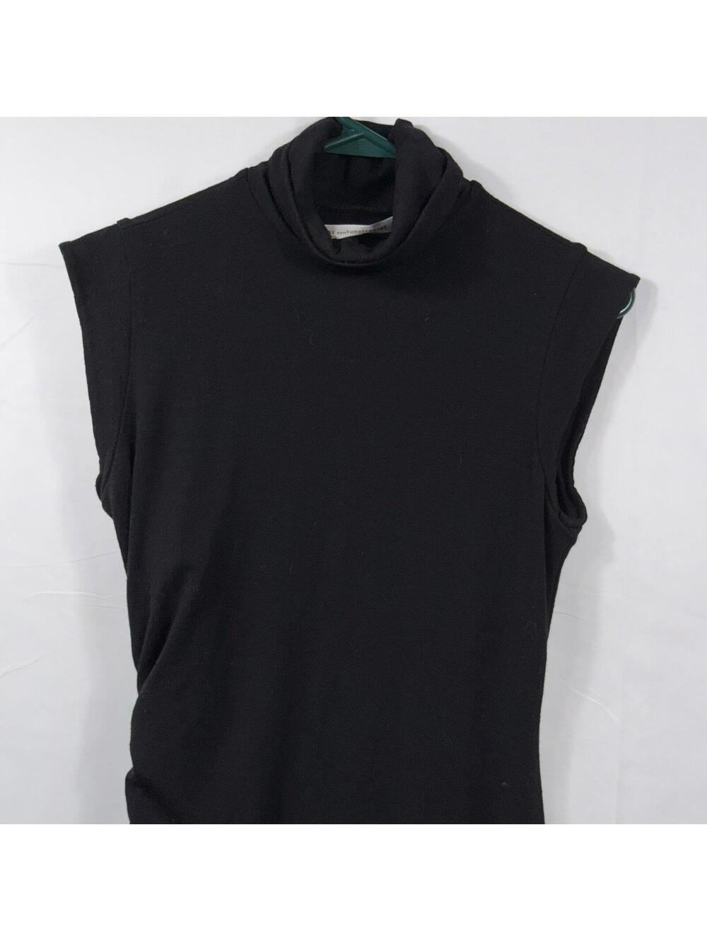 Diane von Furstenberg Black Sleeveless Midi Dress Size 8 - Picture 2 of 5